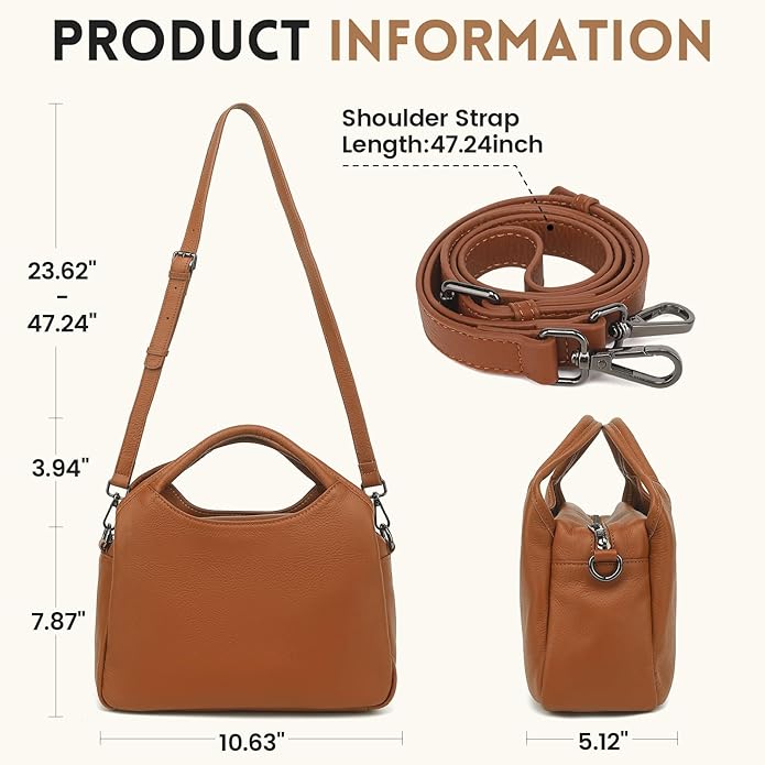 KOGTLA Genuine Leather Purses for Women, Crossbody Shoulder Bags