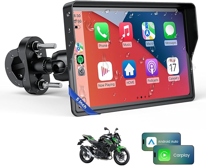 WonVon 7 Inch Wireless Motorcycle Carplay GPS Navigation System