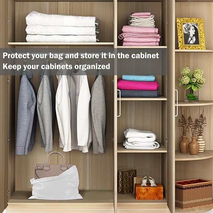 6 Pack Silk Dust Cover Bags for Handbags, Shoes & Boots