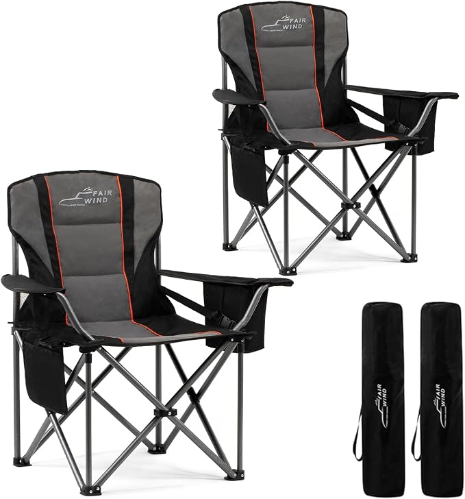 FAIR WIND 2 Pack Oversized Fully Padded Camping Chair