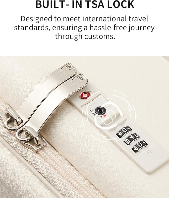 aji Expandable Top Opening Carry On Luggage Airline Approved, 20 Inch