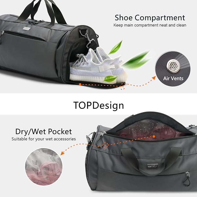 TOPDesign Gym Bag for Women & Men, Unisex Duffel Bag