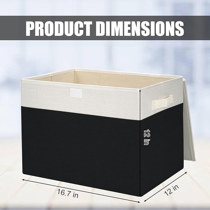 Large 17" 42 Quarts Collapsible Stackable Storage Bins