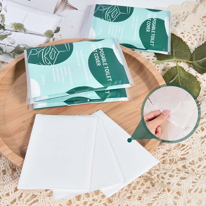 120 Pcs Disposable Flushable Paper Toilet Seat Covers Travel Supplies Essentials