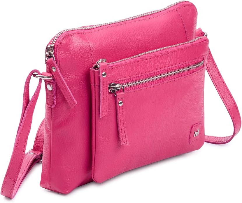 Wise Owl Accessories Small Soft Pebbled Real Leather Crossbody Handbags Purses