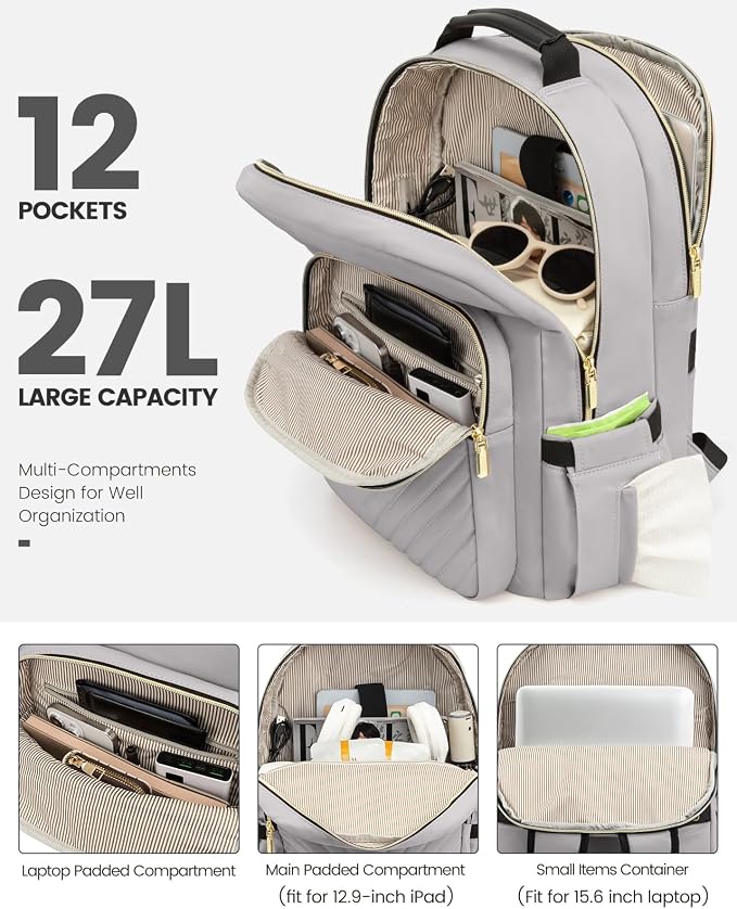 LOVEVOOK Laptop Backpack Purse for Women, Work Travel Computer Bags, College