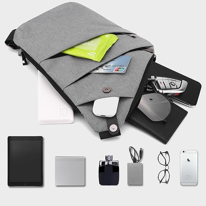 Anti Theft Crossbody Bags for Women Men, Slim Sling Purse