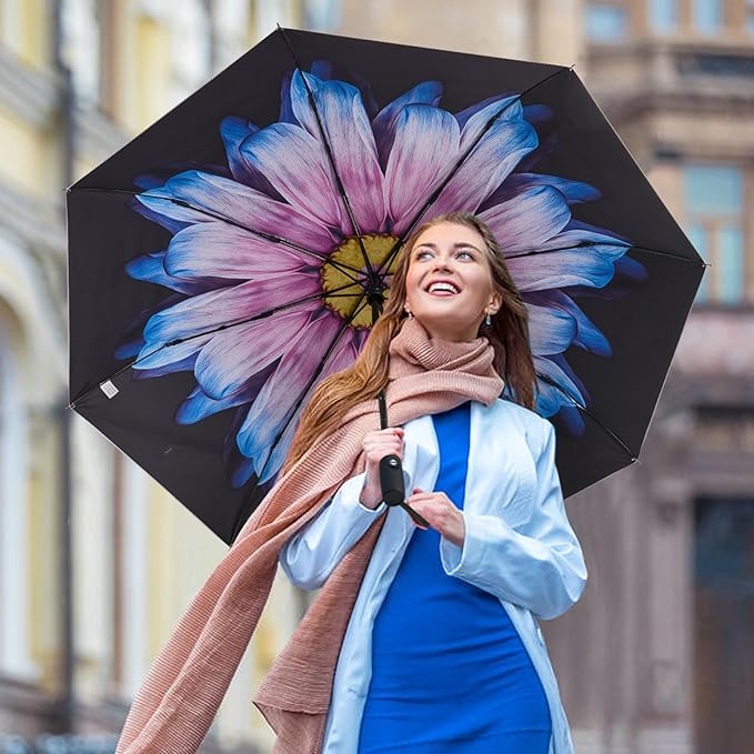 G4Free UPF 50+ UV Protection Large Travel Umbrella 42/46 Inch Auto Open Close