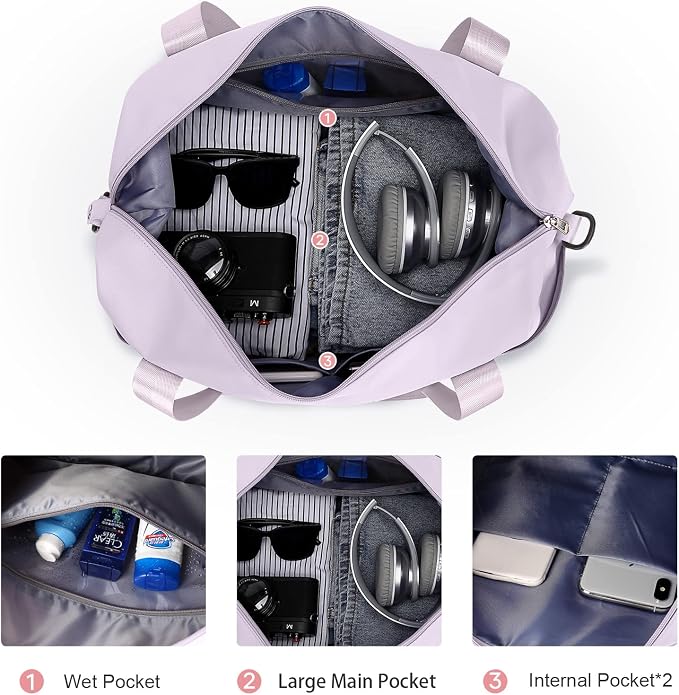 Travel Duffel Bag, Sports Tote Gym Bag, Shoulder Weekender Overnight Bag