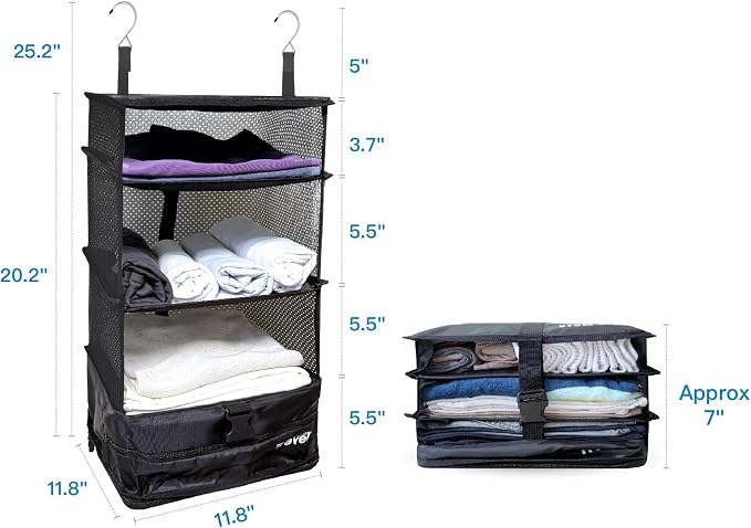 Grand Fusion Stow-N-Go Travel Luggage Organizer – Portable Hanging Travel