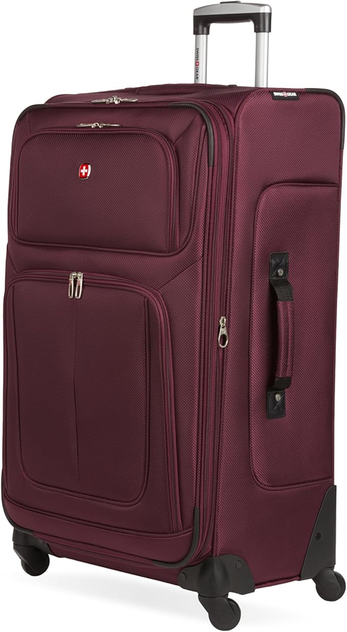 SwissGear Sion Softside Expandable Luggage – Large Checked Suitcase