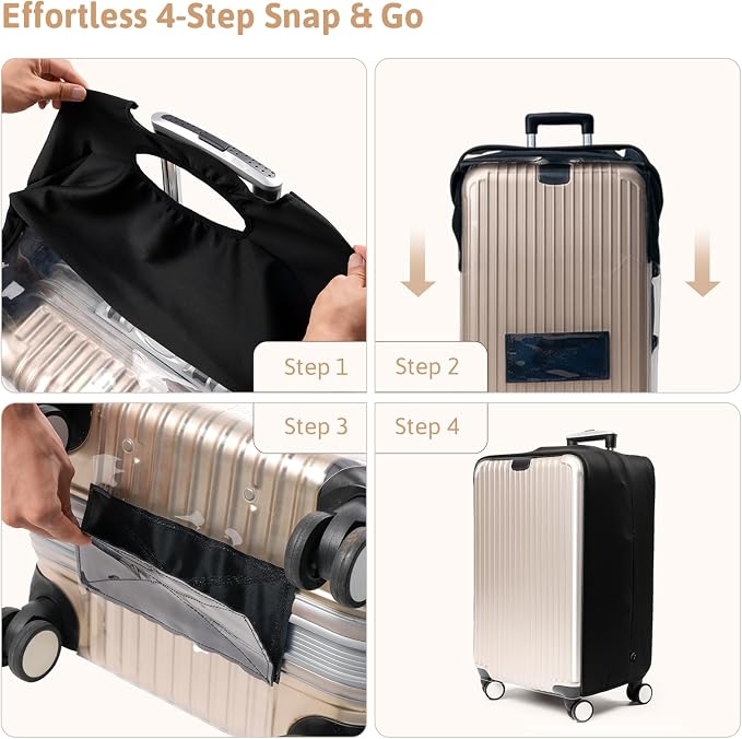 OrgaWise Clear Luggage Cover, For Suitcase Tsa Approved Transparent TPU