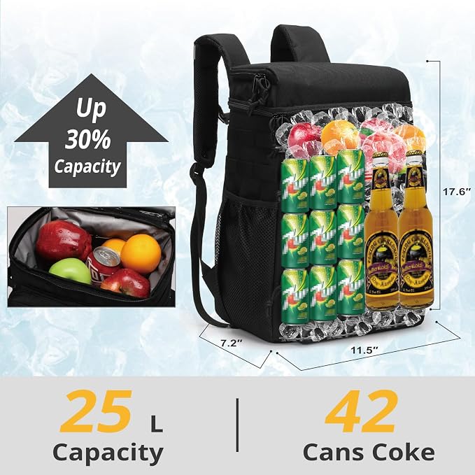 Tactical Backpack Cooler, Soft Lightweight Leakproof Cooler Backpack, Insulated