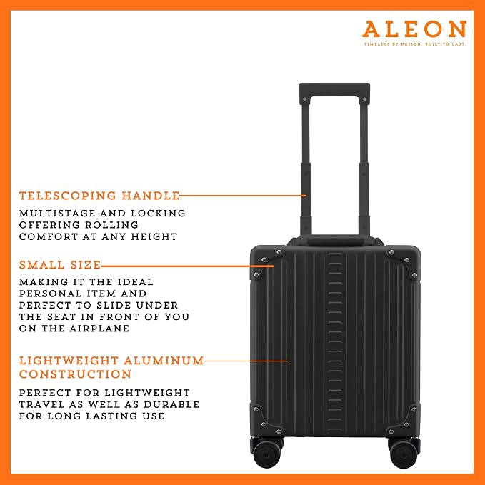 All Aluminum Lightweight 16” Premium Vertical Underseat Carry-On Luggage.