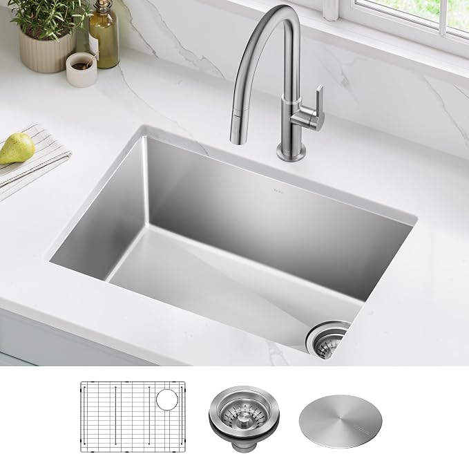 Kraus KHU111-25 Standart PRO 16 Gauge Undermount Single Bowl Stainless Steel