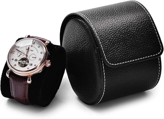 Oirlv Luxury Leather Watch Storage Box Travel Single Watch Case Jewelry Gift Box