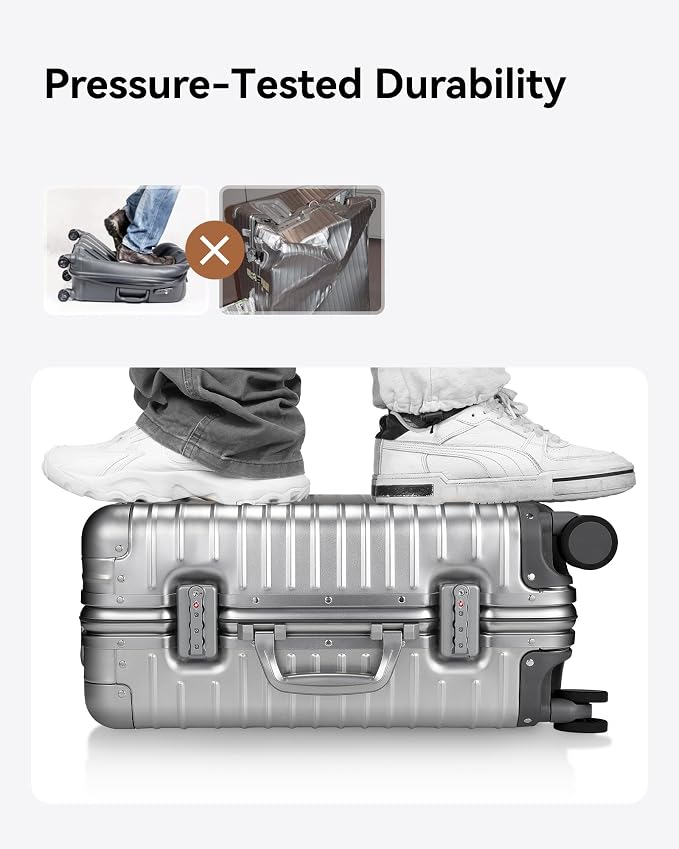 LUGGEX All Aluminum Carry On Luggage