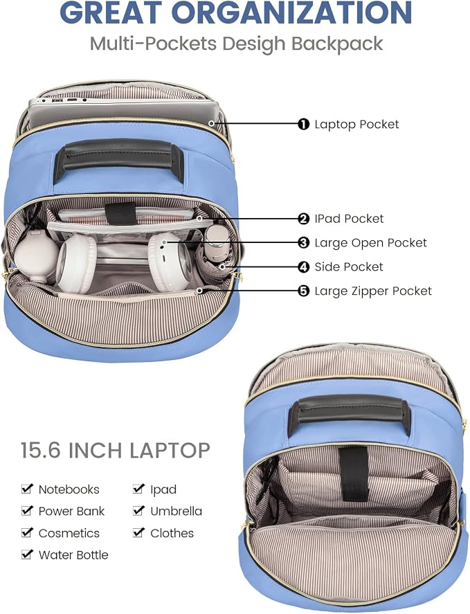 LOVEVOOK Laptop Backpack Purse for Women, Work Business Travel Computer Bags