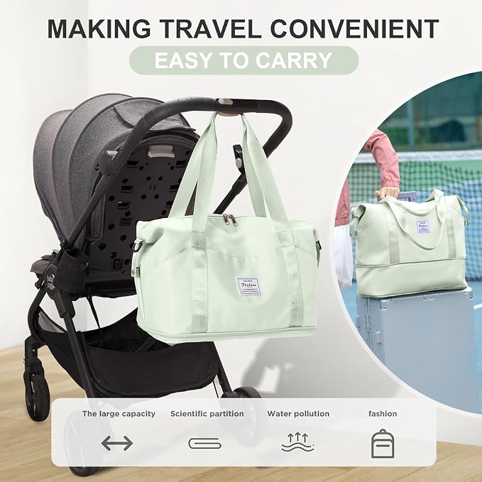 Travel Duffel Bag, Sports Tote Gym Bag, Shoulder Weekender Overnight Bag