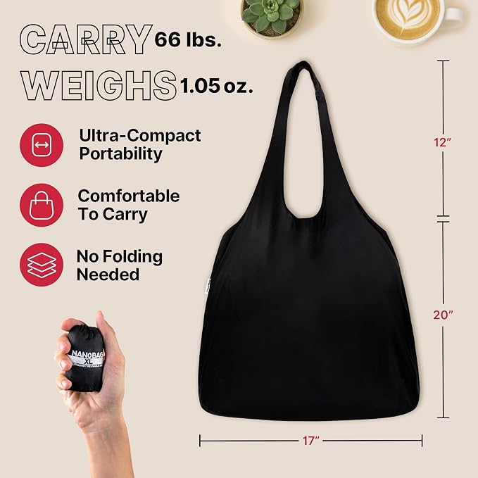 Nanobag Ultra-Lightweight Heavy Duty Foldable Tote