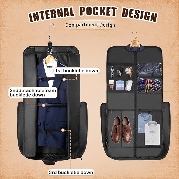 Garment Bag Travel Large Leather Carry On Suit Bag