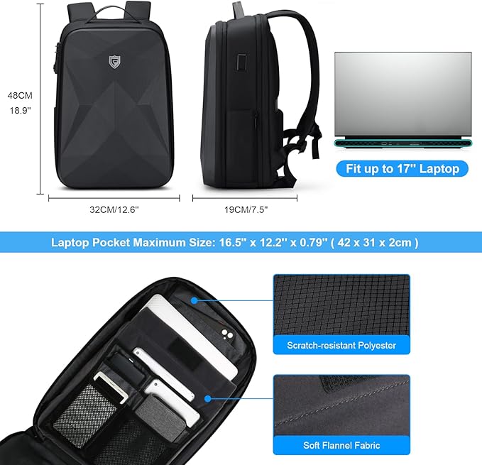 FENRUIEN 17 Inch Laptop Backpack