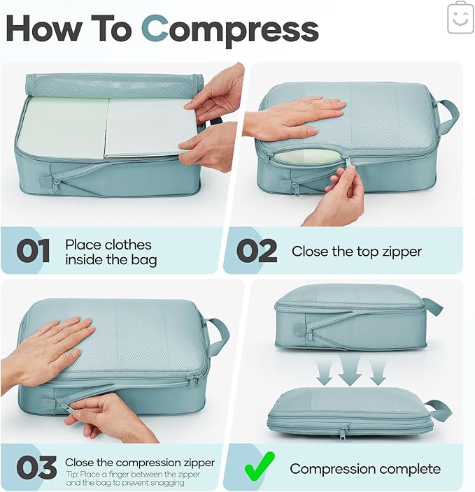 Veken 11 Set Compression Packing Cubes