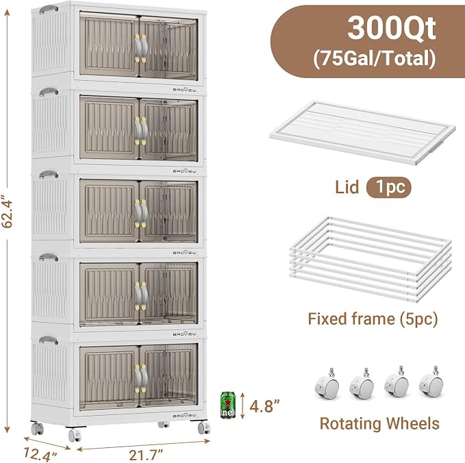 BROVIEW 300Qt Stackable Storage Bins