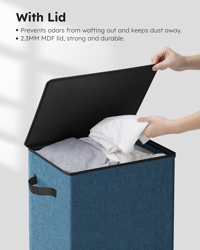 SOLEDI Laundry Hamper with Lid 100L Large & Tall Collapsible Laundry Baskets