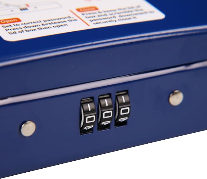 SEPOX® Twins Water/Fire-Resistant Portable Security Case Lock Box Steel