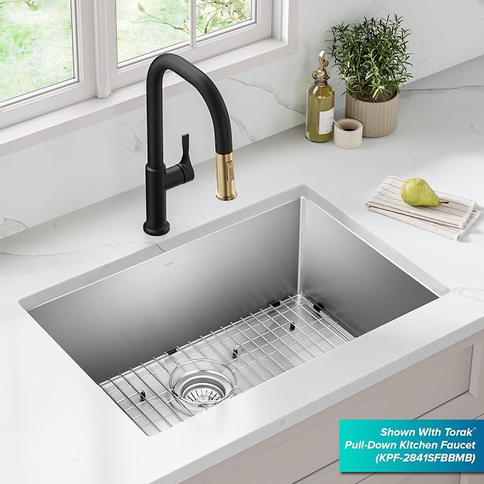 KRAUS Standart PRO 28-inch 16 Gauge Undermount Single Bowl Stainless Steel