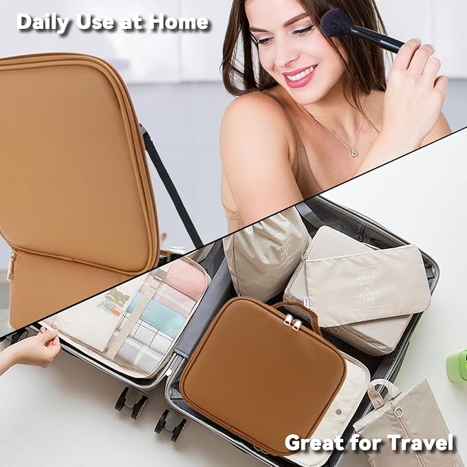 Travel Makeup Bag with LED Mirror and 10x magnifying glass with 3 Lighted