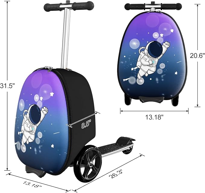 2-in-1 Ride-On Scooter Suitcase, Scooter Luggage