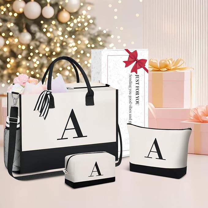 BAGAIL Initial Tote Bag, Personalized Birthday Gifts