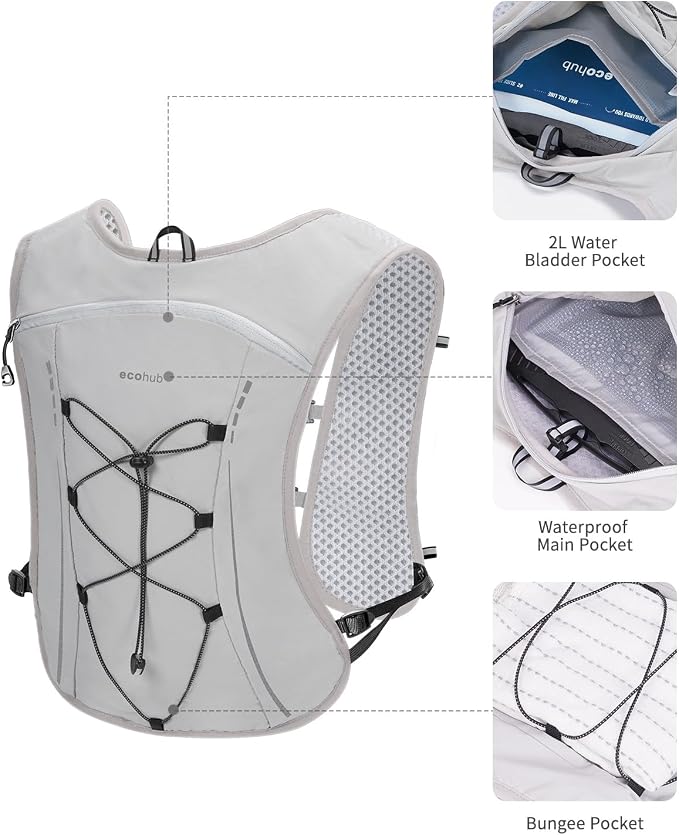 ECOHUB Running Hydration Vest Backpack, Lightweight Breathable Pack