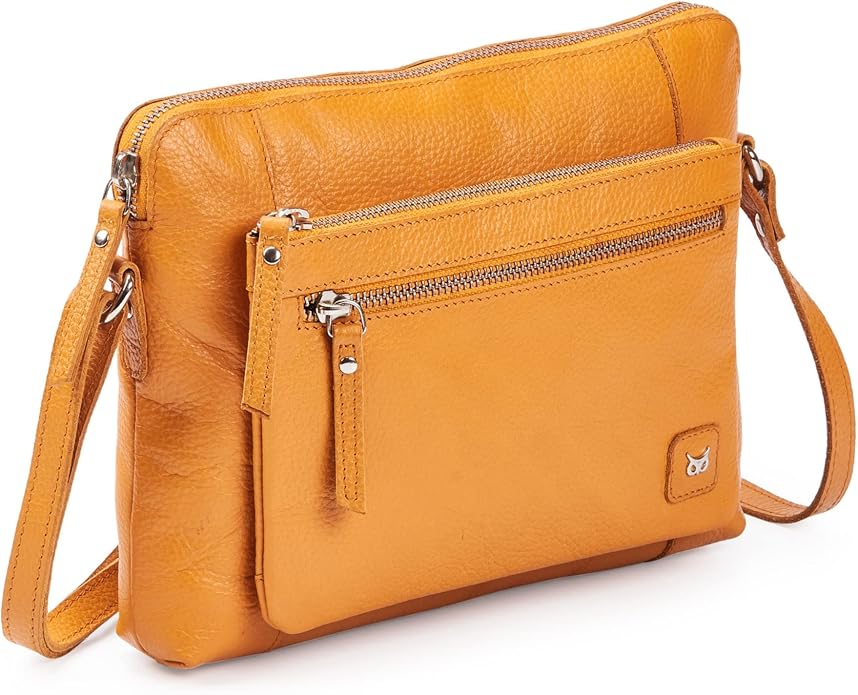 Wise Owl Accessories Small Soft Pebbled Real Leather Crossbody Handbags Purses