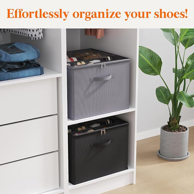 Lifewit Shoe Storage Organizer for Closet, Fits 12-16 Pairs, Large Shoe Box