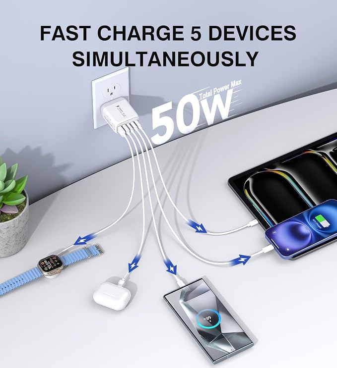 50W USB C Wall Charger Block