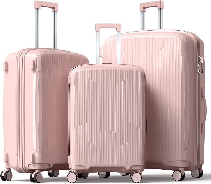 Nazhura Luggage Set, 3-Piece Hardside Suitcase Set, 20-inch Carry On, 28-inch