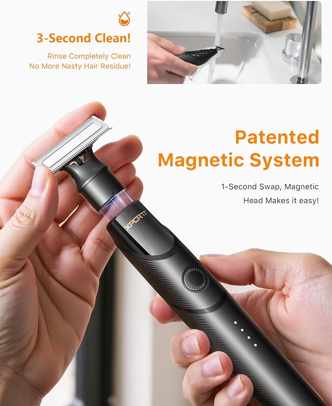 Beard & Nose Hair Trimmer Kit, 12 in 1 Rotating Comb, Travel Body Hair Electric