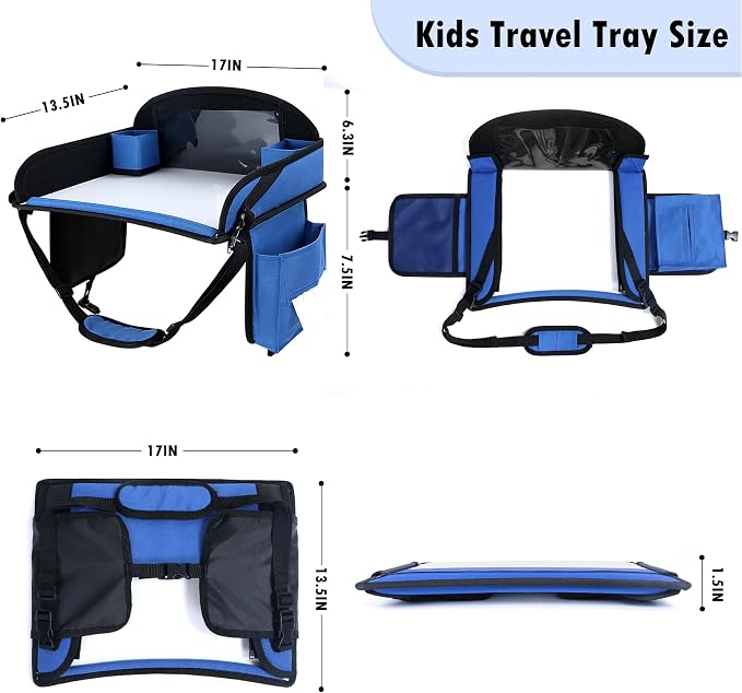 Kids Travel Tray for Car Seat, Toddler Road Trip Essentials