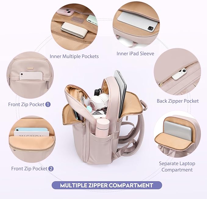 Hiking Travel Backpack for Women Casual Business Weekender Multilayer Laptop Bag