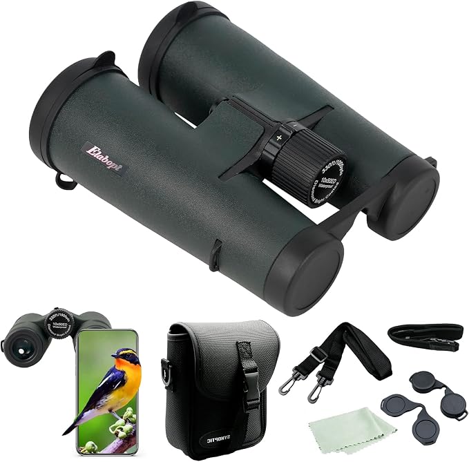 10x50ED Compact Binoculars for Adults – High-Powered BAK4 Prisms, Diamond White