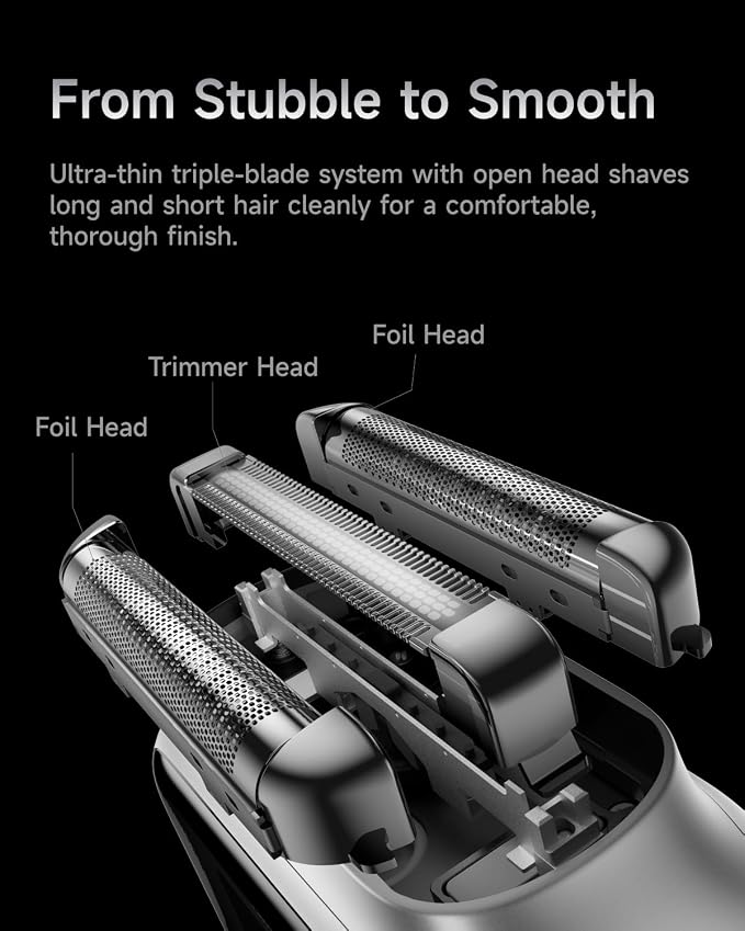Laifen P3 Pro 3-Blade Electric Shaver, Dual Linear High-Speed Motors 12