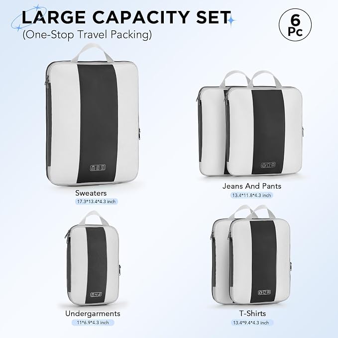 6 Set Compression Packing Cubes