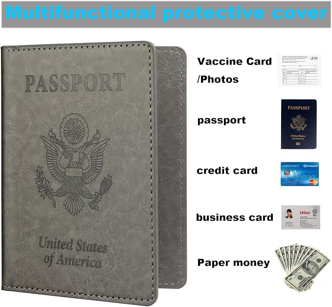 Rose Gold & Gray Passport Holder