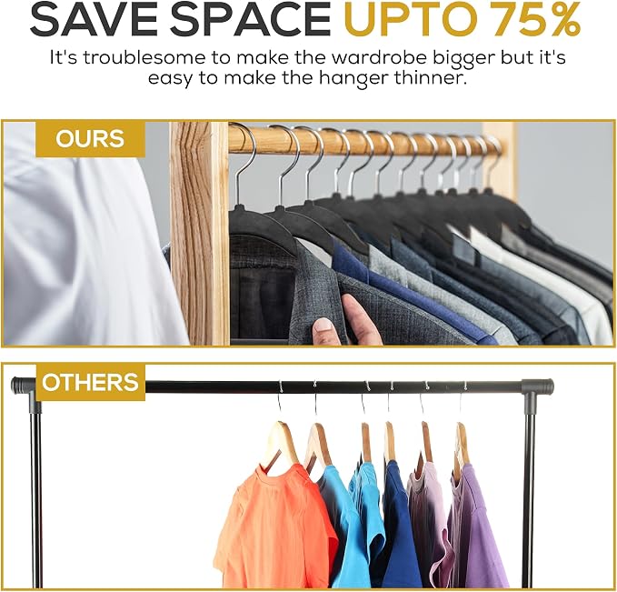 50 Pack New Premium Quality Velvet Hangers Ultra Thin Non Slip Adult Felt Space