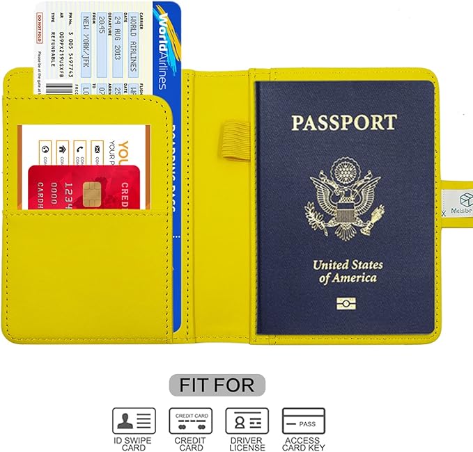 Melsbrinna Premium Leather Passport Holder Covers Case, Waterproof Rfid