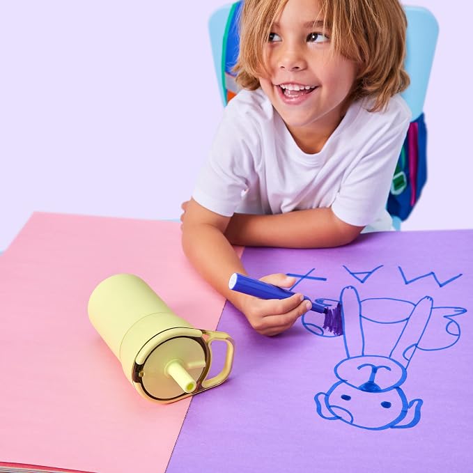 BrüMate Leap 12oz 100% Leakproof Kids Tumbler with Handle and Silicone Soft Straw | Drop Resistant Silicone Sleeve | For Kids 4+ | Insulated Stainless Steel | Cup Holder Friendly | 12oz (Mocha)