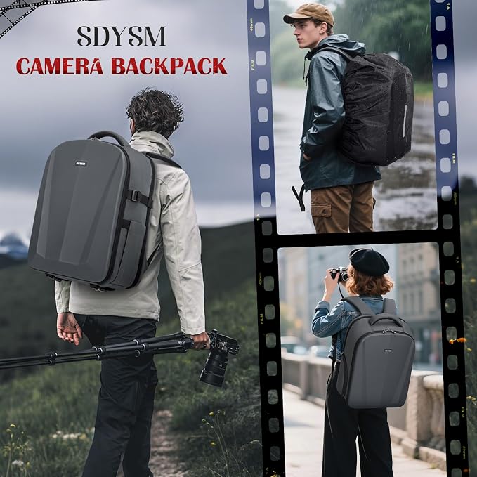 SDYSM Camera Backpack, Hardshell DSLR/SLR Camera Bag